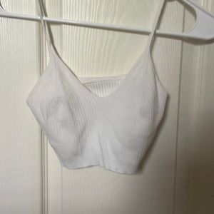 White Cropped Tank